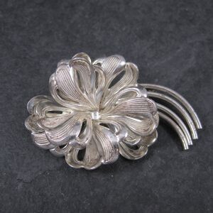 Vintage Sterling Silver Flower Brooch by Forstner | Antique Floral Pin Jewelry